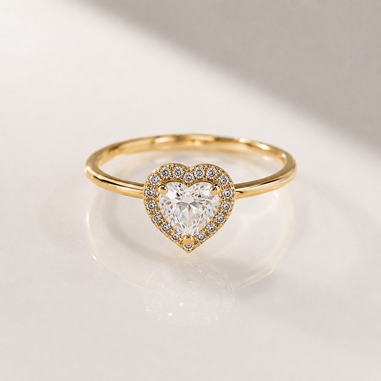 Heart halo Ring