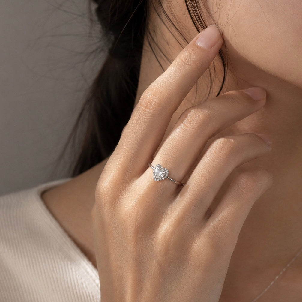 Heart halo Ring