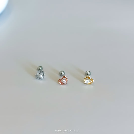 Heart CZ Piercing & Earring
